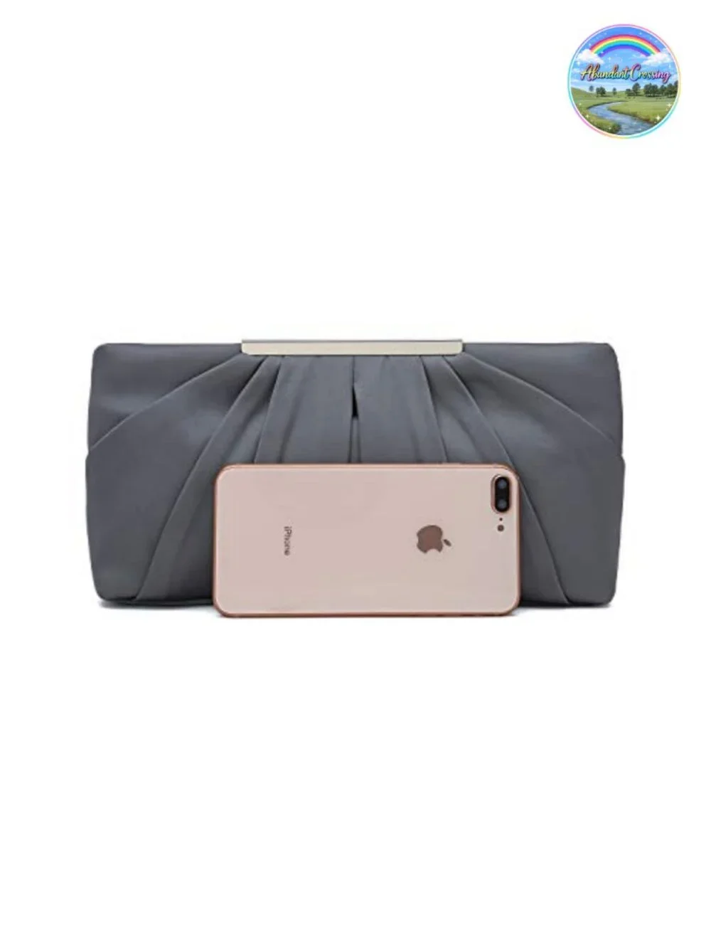 Pleated Satin Clutch Evening Bag with Chain - Formal Wedding Prom Purse